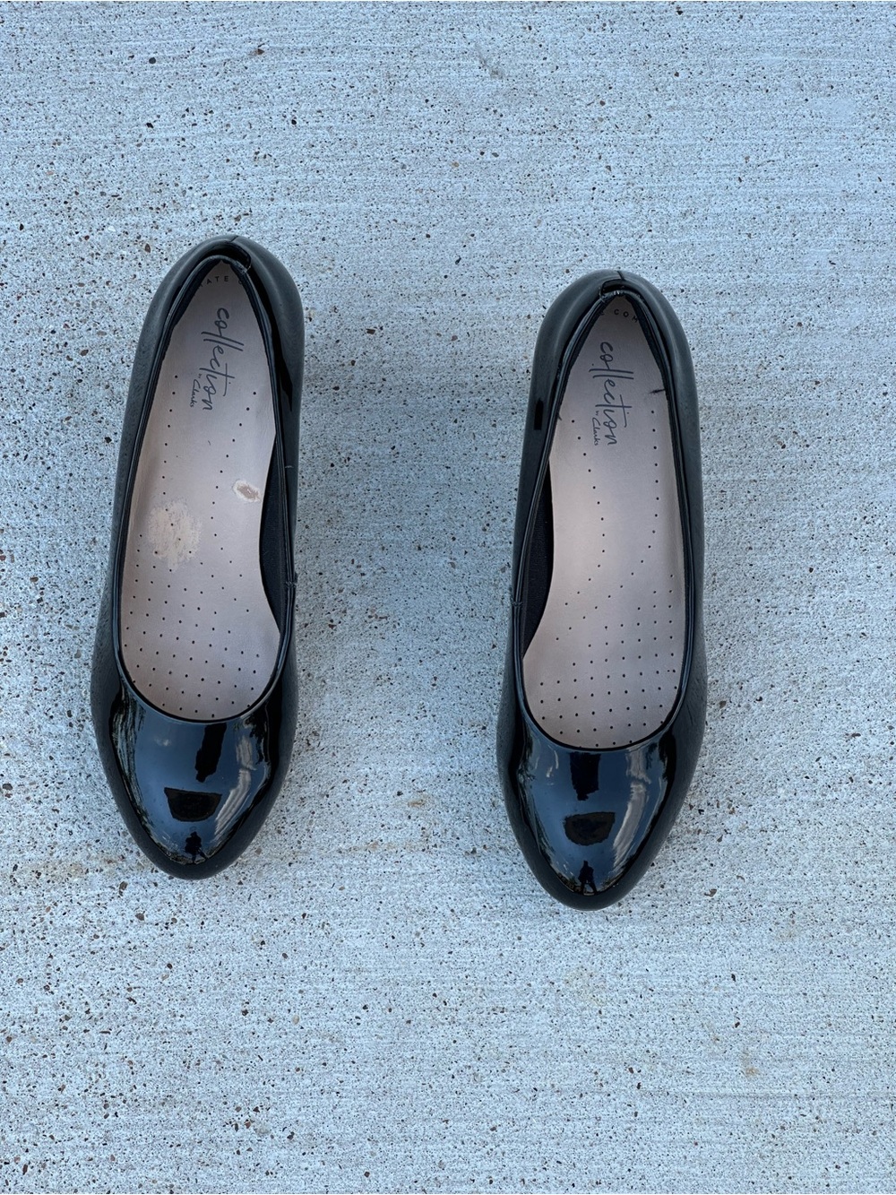 Clarks Black Patent Leather Heels. 8.5